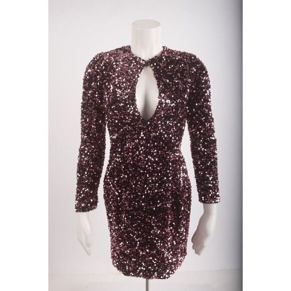 Zara Womans Mini Dress Size S Pink Sequin Open back Cocktail 9338/565 NWT - Picture 1 of 6